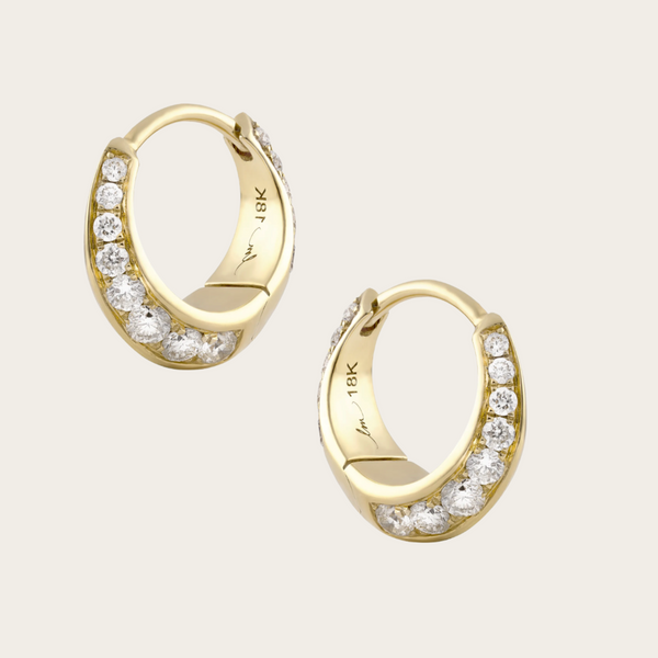 Lizzie Mandler Small Diamond Crescent Hoop
