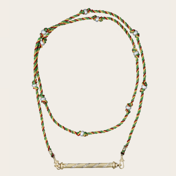 Marie Lichtenberg Plain Gold Candy Cane Pendant with Diamonds