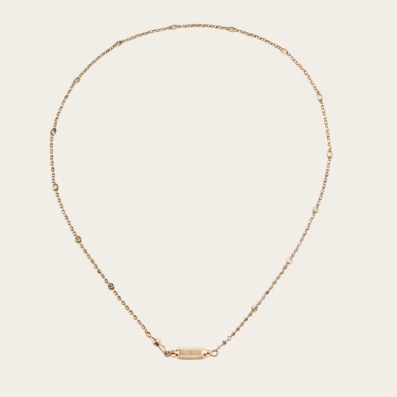 Marie Lichtenberg  River Brown Diamonds Chain with Coco Micro Locket