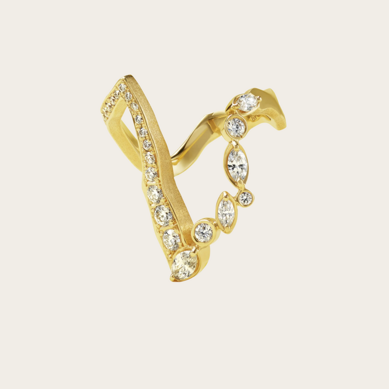 Milamore Kintsugi Float Pave Diamond Victoria Ring
