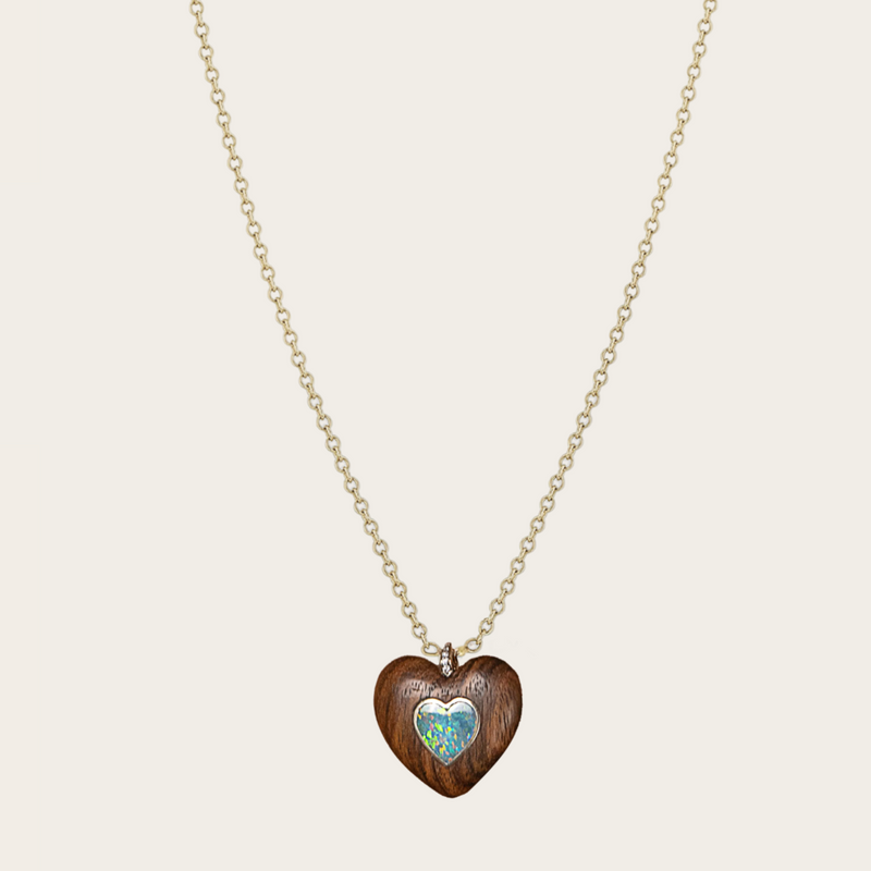 Noor Fares Anahata Rose Wood Heart Pendant