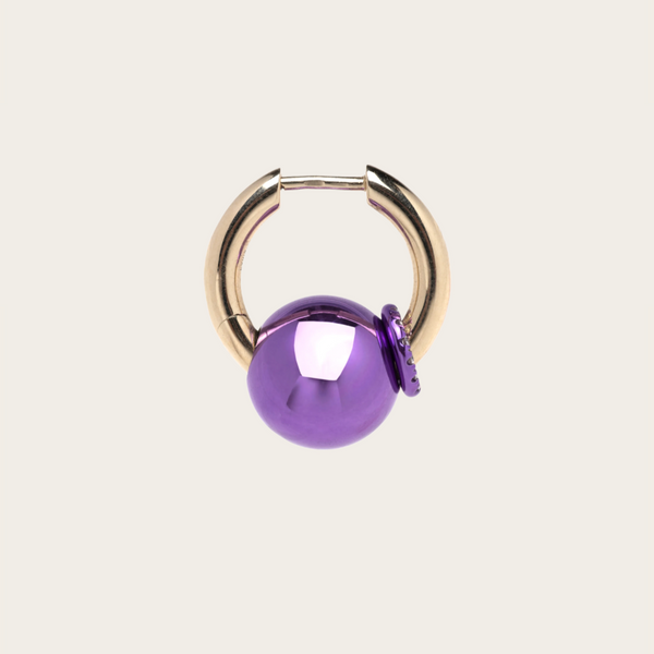 Rainbow K Large Piercing with Purple Metallic Ball