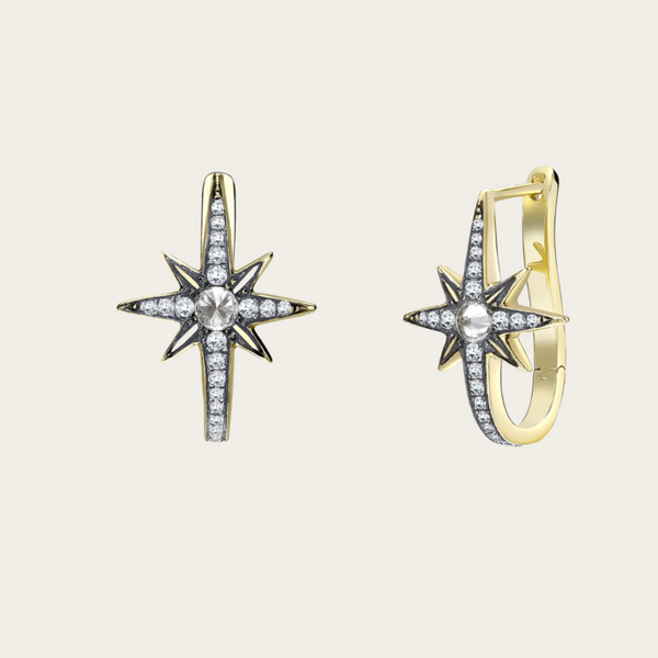 Venyx Black Rhodium Star Earrings