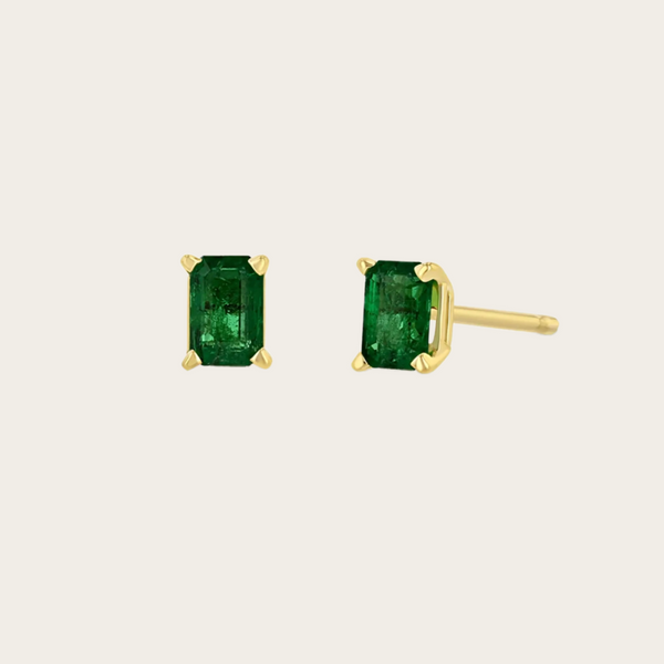 Zoe Chicco Emerald Cut Emerald Studs