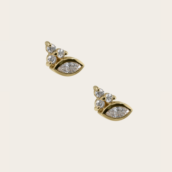 Zoe Chicco Marquise and Prong Set Trio Diamond Studs