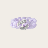 Shay Single Diamond Pave and Lavender Ceramic Medium Link Ring