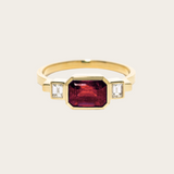 Azlee Ruby and Diamond Baguette Ring