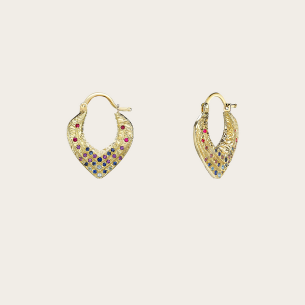 Venyx Bear Paw Heart Earrings