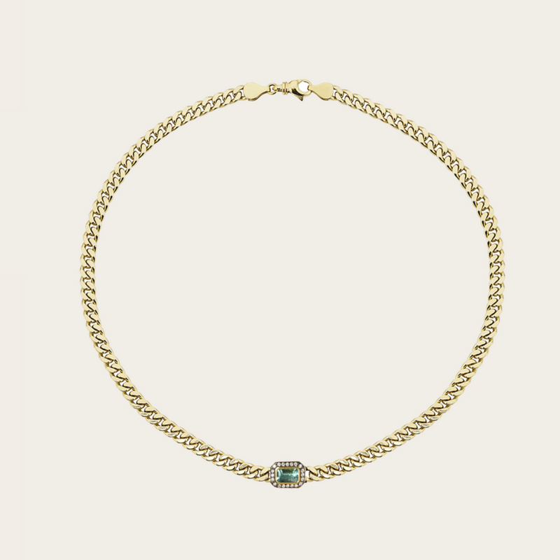 Venyx Muzo Emerald Cut Emerald Necklace