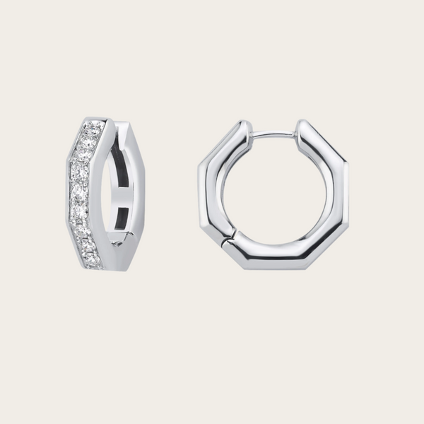 Ascher Large Diamond Pave Bubble Hoops