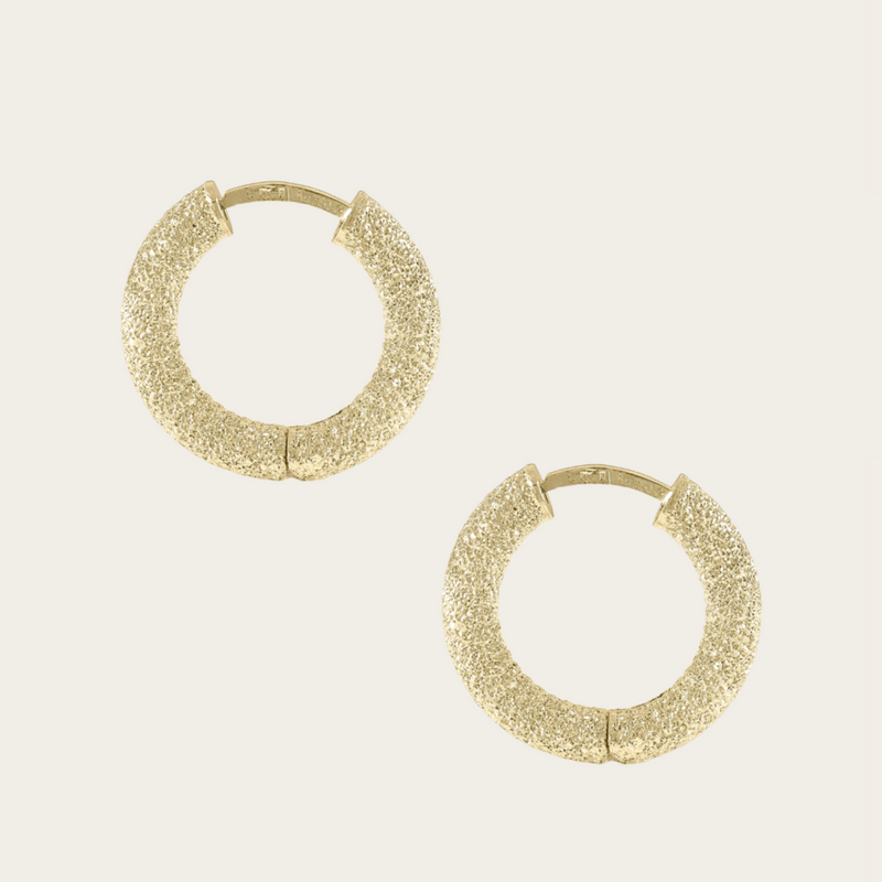 Carolina Bucci Round Huggy Earrings Florentine Finish