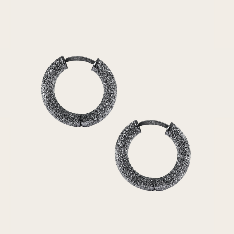 Carolina Bucci Round Huggy Earrings Florentine Finish
