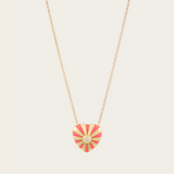Joanna Dahdah Pink Enamel Mini Mila Heart Necklace