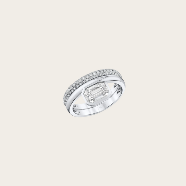 Shay Diamond Floating Bezel Ring 0.96ct 18k