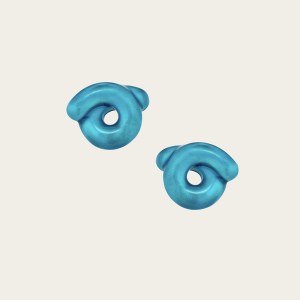 Bea Bongiasca Glossy Ocean Blue Enamel Tarallo Earrings