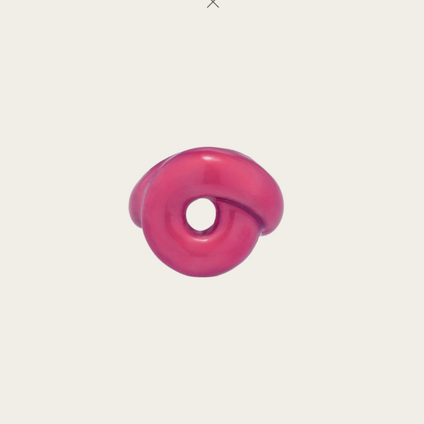 Bea Bongiasca Glossy Flamingo Pink Enamel Tarallo Ring