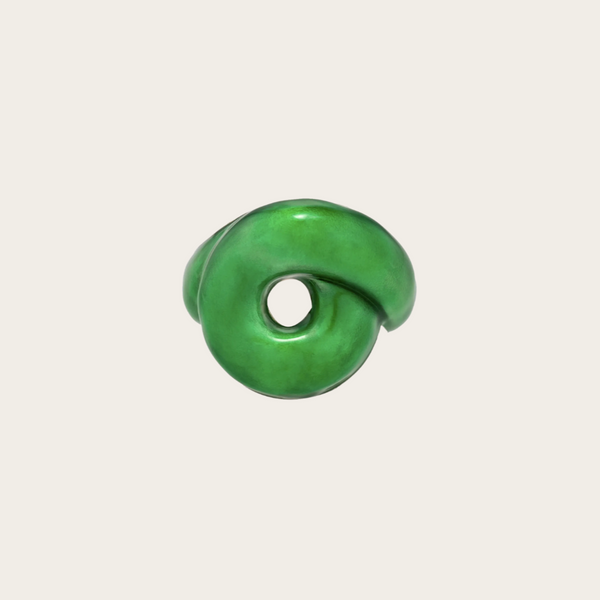 Bea Bongiasca SS Glossy Forest Green Enamel Tarallo Ring