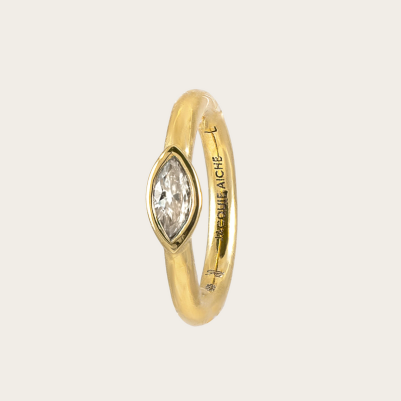 Jacquie Aiche Seamless Small Marquise Diamond Hoop