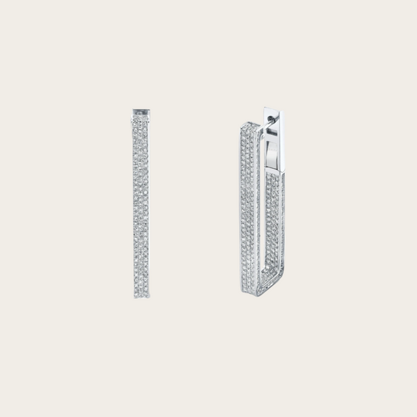 Shay Diamond Pave Elongated Deco Link Earrings