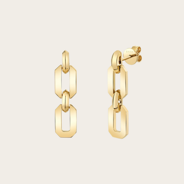 Shay Solid Geo Flat Link Earrings