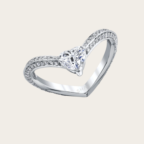 Shay Diamond Heart Chevron Pinky Ring