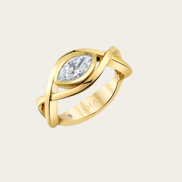 Shay Diamond Marquise Vine Pinky Ring