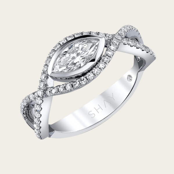 Shay Diamond Pave Marquise Vine Pinky Ring