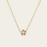 Jennifer Meyer Mini Pink Sapphire & Diamond Flower Necklace