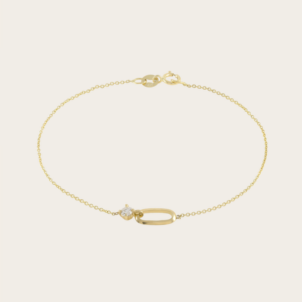 Lizzie Mandler OG Link and White Diamond Bracelet