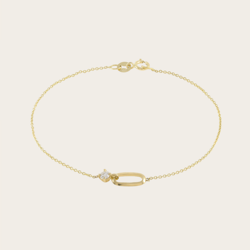 Lizzie Mandler OG Link and White Diamond Bracelet