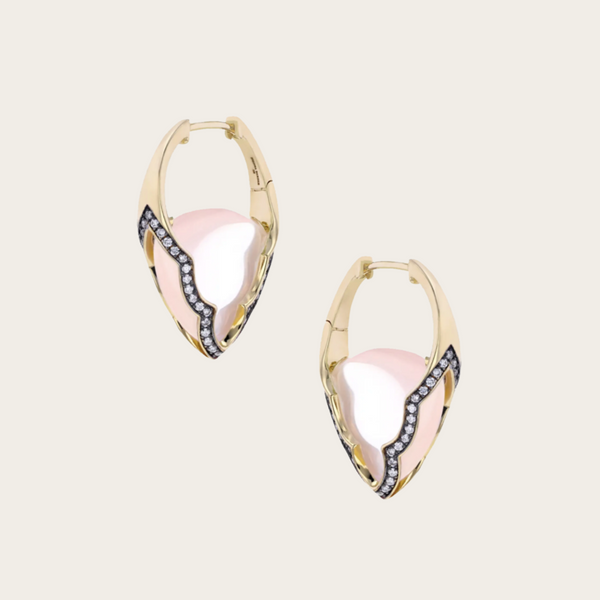 Joanna Dahdah Merveilles Arcade Pink Quartz Hoops
