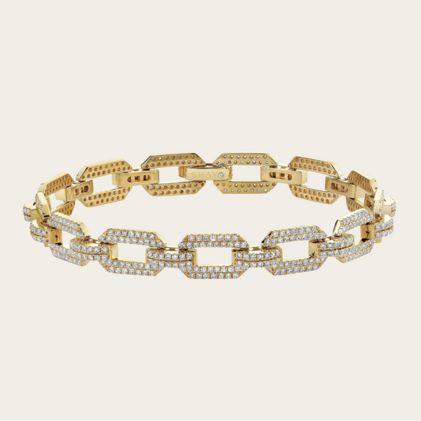 Shay Diamond Pave Geo Flat Link Bracelet