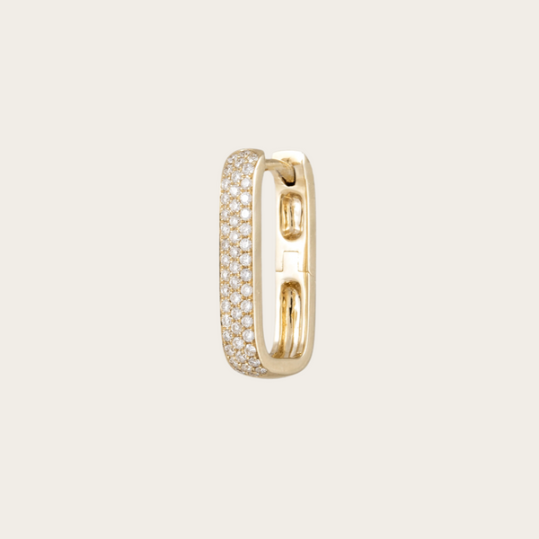 Jacquie Aiche 3 Row Diamond Pave Rectangle Mini Hoop SINGLE