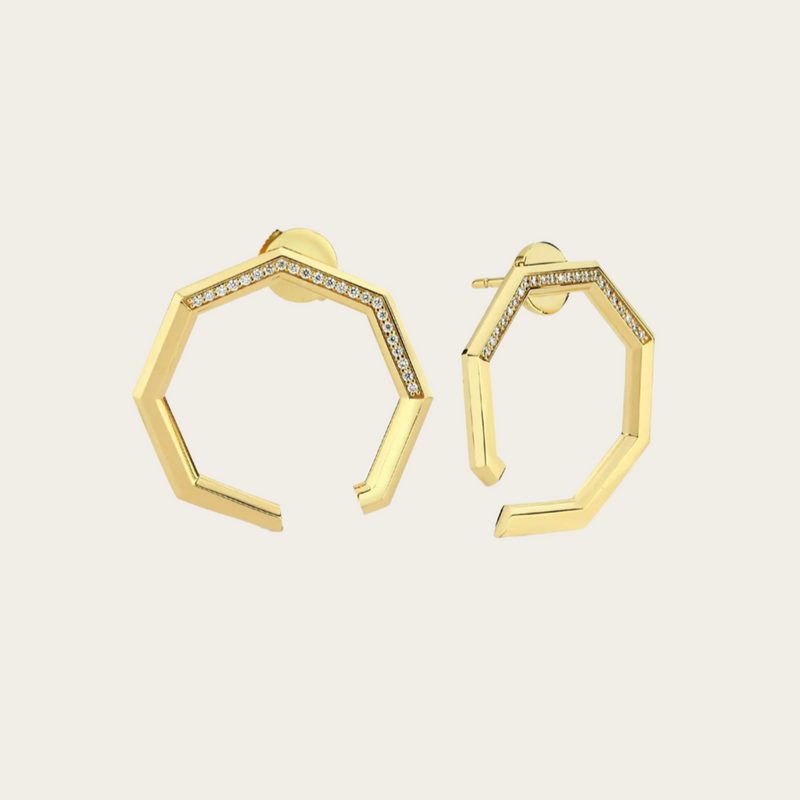 Ascher Diamond Pave Eclipse Earrings