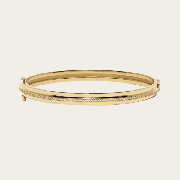 Azlee 3 Tier Staircase Center Pave Bangle