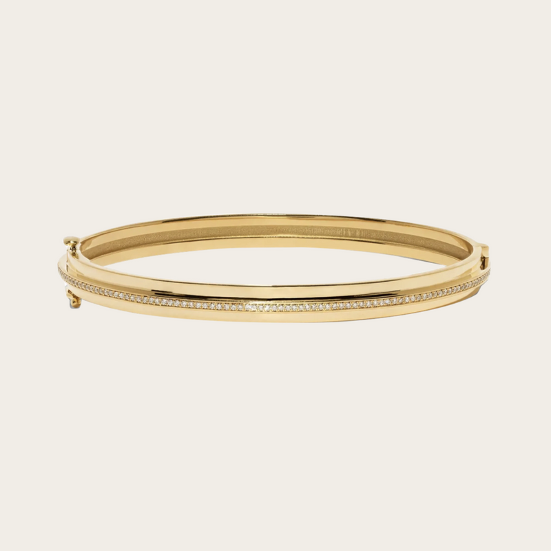 Azlee 3 Tier Staircase Center Pave Bangle