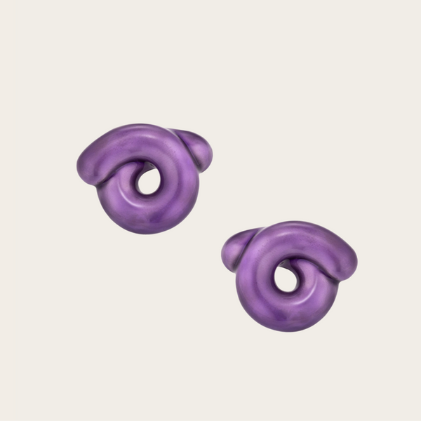 Bea Bongiasca Glossy Purple Enamel Tarallo Earrings