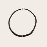 Laoli YG Elegant Puka Collar with 1 Diamond Pave Bead / Diamonds 0.15ct, Shell beads 14k/18k