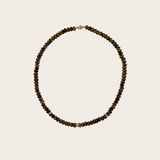 Laoli YG Multi Diamond Tiger Eye with 4 Diamond Pave Beads Necklace 0.16ct 14k/18k