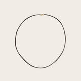 By Pariah YG The Essential Leather Necklace 50 cm / Brown (Demi-fine 14k)