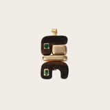 Joelle Kharrat YG Stoned Earth 2G-3G Totem Pendant with Ebony and incrusted Emerald / 2ct Emeralds 18k