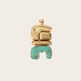 Joelle Kharrat YG Fire 1-2-3G Totem Pendant with Turquoise 18k