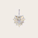 Joanna Dahdah YG+WG Large Mila Heart Mixed Gold Pendant 0.68ct 18k