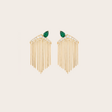Joanna Dahdah YG Emerald Pear Short Fringe Earrings / 0.20ct diamond, 0.27ct emerald 18k