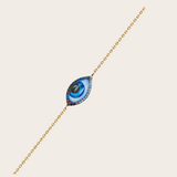 Lito Petit Bleu Blue Enameled Small Eye Bracelet
