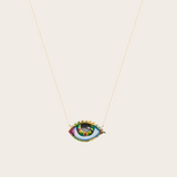 Lito Grand Psychedelic Multicolor Enameled Big Eye Necklace