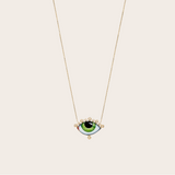 Lito Russe Grand Vert Green Enameled Big Eye Necklace