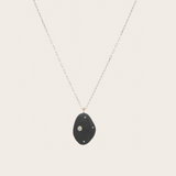 CVC Stones YG KOS Necklace / black stone, white diamonds 0.29ct and 30" chain 18k