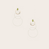 Bea Bongiasca Double Curl Vine Earrings with Panna Enamel and Marquise Peridot