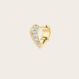 Lizzie Mandler Mini Pave Heart Shaped Crescent Huggie